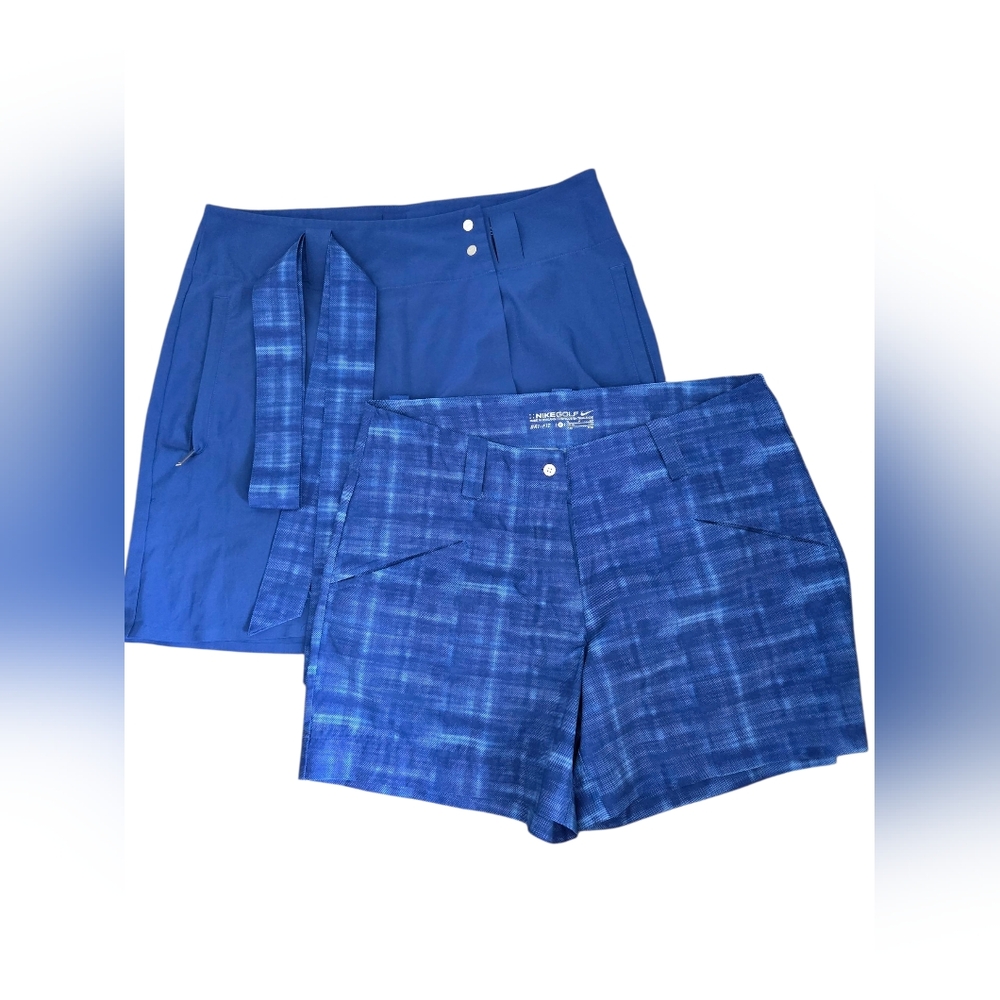 Nike Royal Blue Plaid Golf Shorts & Skirt Size 6